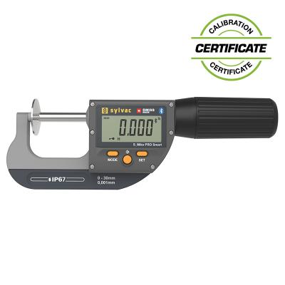 SYLVAC Digital Mikrometer S_MIKE PRO SMART 66-102 mm IP67 BT Tallerken Ø25 mm